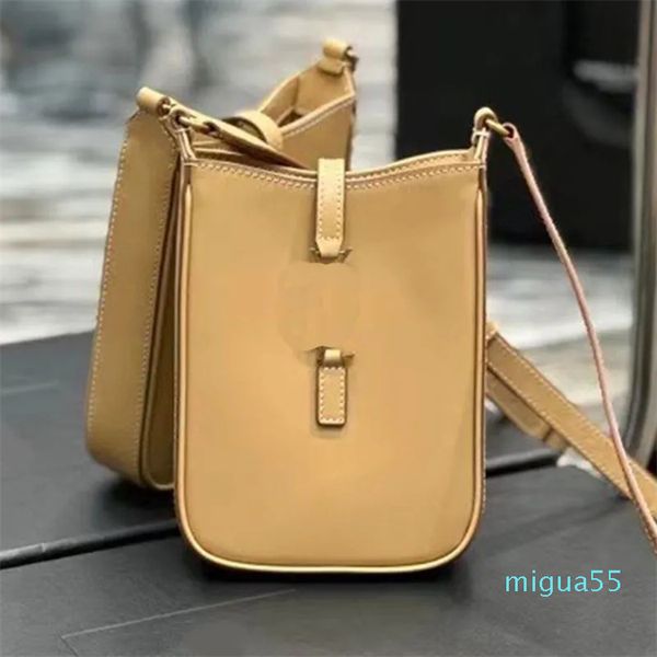 Mini Bolsas Crossbody Bolsa Celular Bolsa Móvel Bolsa Bola Pursa Unissex ombro Mensageiro da Carteira de Metal Letter Fechlel Design de fivela de fivela