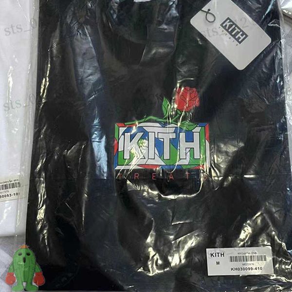 T-shirt da uomo Summer Hiphop KITH Red Rose BOX T-shirt da uomo con stampa floreale T230512