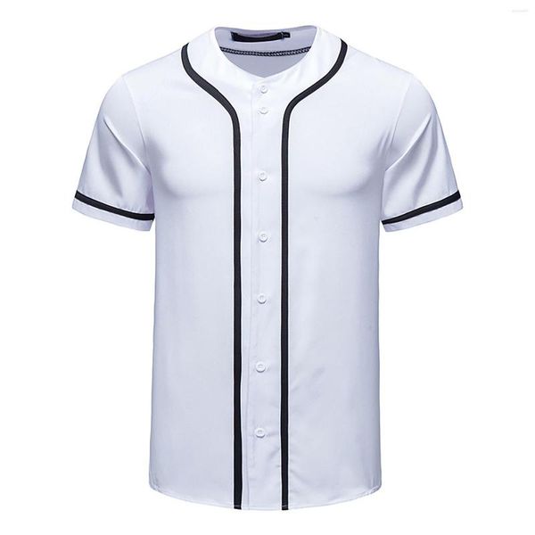 T-shirt da uomo 6xl per uomo Camicia a rete grande e alta Felpa da baseball in cotone casual moda uomo corta