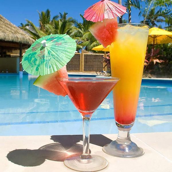 Decorazione per feste 10 pezzi Ombrello di carta per palme tropicali Cocktail Matrimonio hawaiano Addio al nubilato Compleanno Bar Spiaggia Forniture fai da te