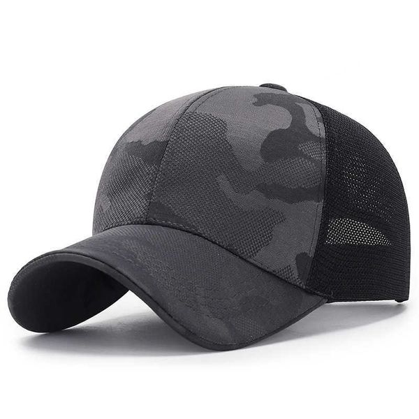 Snapbacks Hot regolabile Unisex Army Camouflage Camo Mesh Cap Casquette Hat Berretto da baseball Uomo Donna Casual cappello da pesca 55-58-61CM P230515