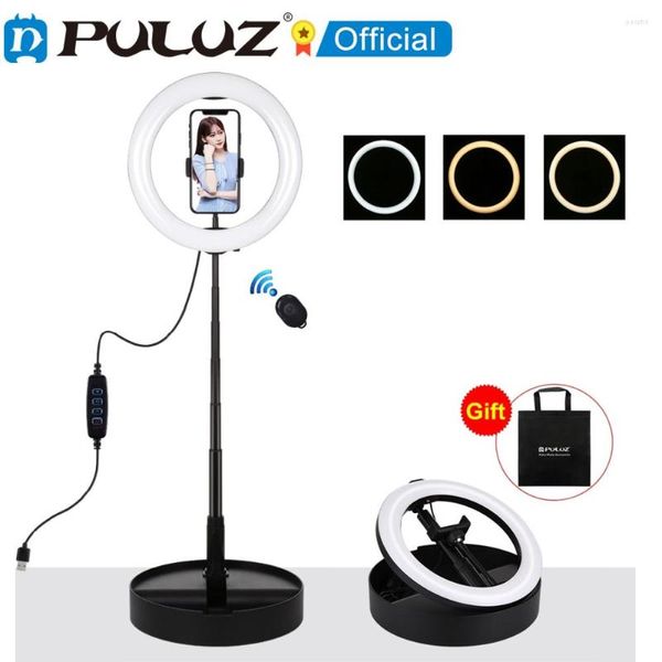 Flash Heads Puluz Led Light Light 10.2inch USB Dimmable Selfie Pography Video с управлением настольным креплением Bluetooth для Tiktok