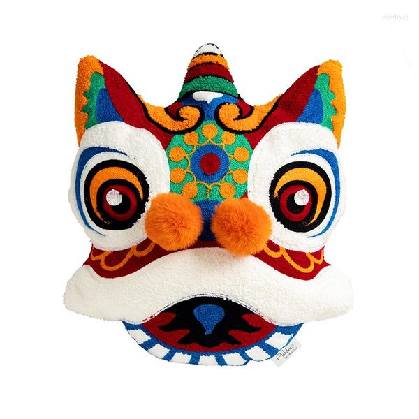 Travesseiro tigre/padrão de animal bordado de bordado travesseiros decorativos mascote chinês travesseiro sofá cadeira de cama decoração de casa de cuspsina