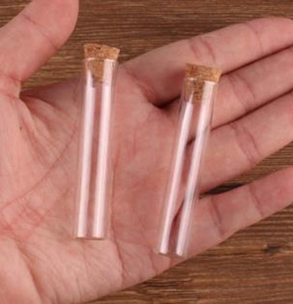 Mini tubo de teste de vidro com garrafas de rolhas de cortiça frascos de frascos de contêiner DIY Craft 100pcs 12*60mm 4ml