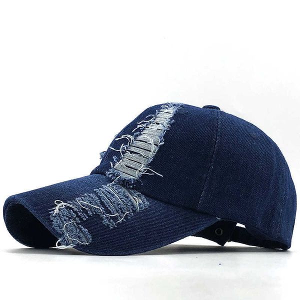 Snapbacks 2020 primavera e autunno moda berretto in denim indossato estate all'aperto per il tempo libero visiera cappello trend foro berretti da baseball cappelli sportivi hip hop P230512