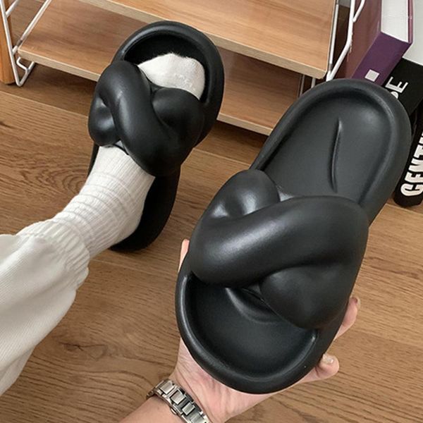 Slippers Women Fun Design Platform Slides Fashion Eva 2023 Лето минималистская мягкая не скользящая женщина обувь