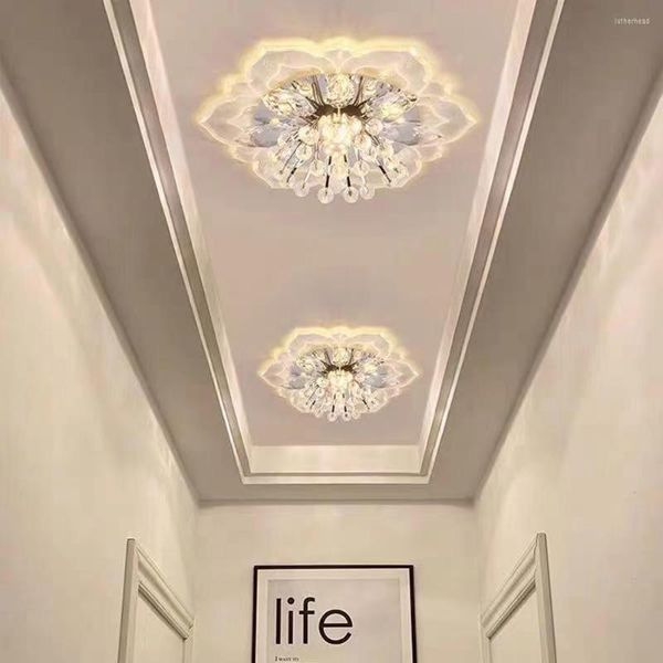 Luzes de teto Crystal Freptle Blehtness Incorpded Light Light Protect Olhos Spotfles Instalação fácil para o quarto Banheiro