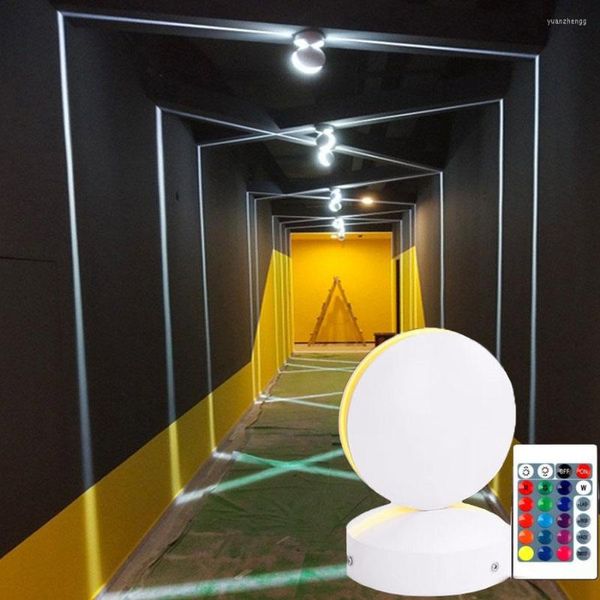 Lampade da parete Thrisdar 12W RGB Lampada da davanzale per finestre Led per porte e finestre Rondella Luce per montaggio su superficie Portico Corridoio Balcone Fodera Sconce