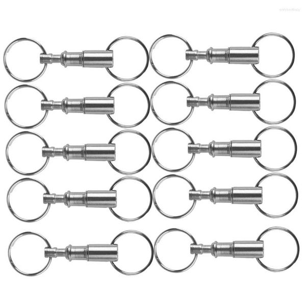 Portachiavi 10Pcs Portachiavi a sgancio rapido staccabili Doppio anello spaccato Supporto per cintura Doppio portachiavi Gioielli di moda