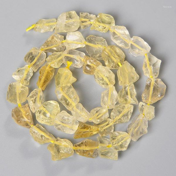 Perline trasparenti 7-11MM citrini gialli naturali quarzo minerali grezzi pepita di cristallo per gioielli che fanno bracciale orecchino fai da te