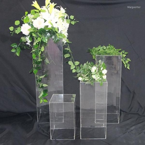 Partydekoration Edding Bühne Hochzeit Klarer Acrylkristallhintergrund Blumenbogenständer zum Verkauf Yudao237