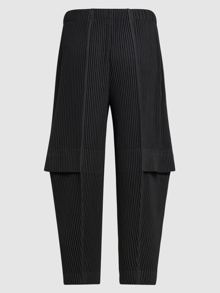 Herrenhose Miyake Plissee Homme Männer Cargo Schwarze Hose Hohe Taille Knöchellange Hose Miyake Hose Freizeithose 849