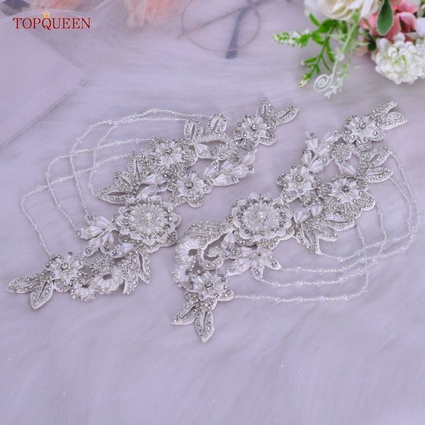 Andere Modeaccessoires TOPQUEEN S80 Silber Epauletten Schulter Dekorativer Schmuck Temperament Kleidung Handgemacht Perlen s p230512