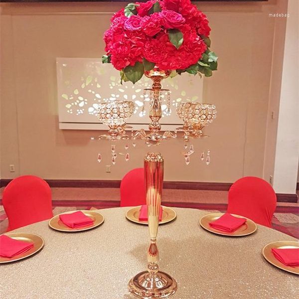 Party Dekoration 12 Stück) Kristallglas Kandelaber Tisch Blumenständer Mittelstücke für Hochzeitsveranstaltung 5 Arm Yudao1221
