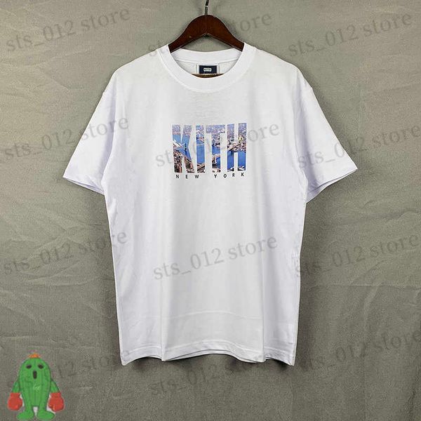 T-shirt da uomo T-shirt KITH T-shirt oversize da donna da uomo a maniche corte limitata New York Landmark Store T230512