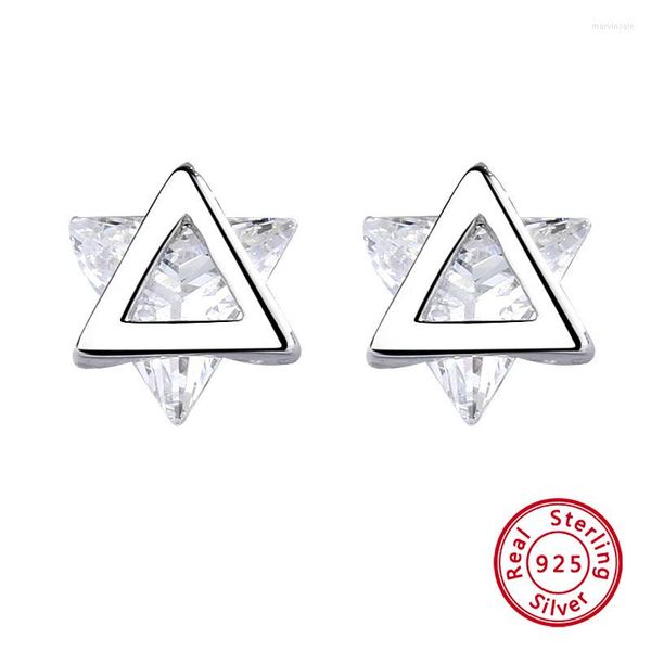 Ohrstecker, 1 Paar, Mini-Minimalist-Hexagramm-Charm, Silber 925, für Damen, edler Schmuck, modisches Luxus-Design, Ins-Stil-Ohrstecker