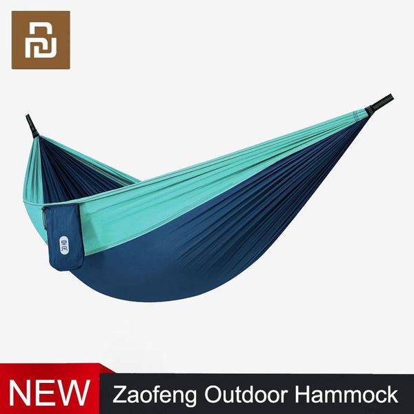 Zubehör Youpin Zaofeng Outdoor Hängematte Fallschirmtuch Antirollover Schaukelbett Outdoor Camping Hängematte Erwachsene Schlafbett Hängesessel