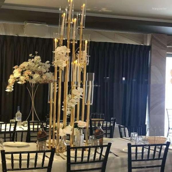 Decorazione per feste 10 pezzi) Evento di matrimonio di lusso Colonna con piedistallo in cristallo acrilico a stelo lungo che decora candelabri per palcoscenico Yudao1982