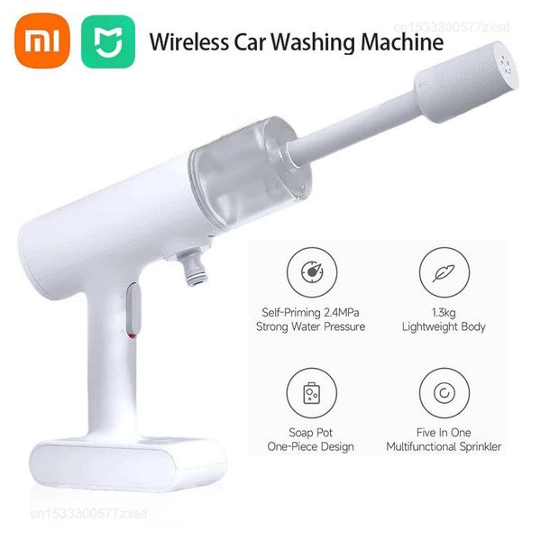 Rondella Xiaomi Pistola di Lavaggio Auto Elettrica 2.4MPA Pulitore Ad Alta Pressione Ugello di Schiuma Auto Cura di Pulizia Cordless Protable Macchina di Lavaggio Auto