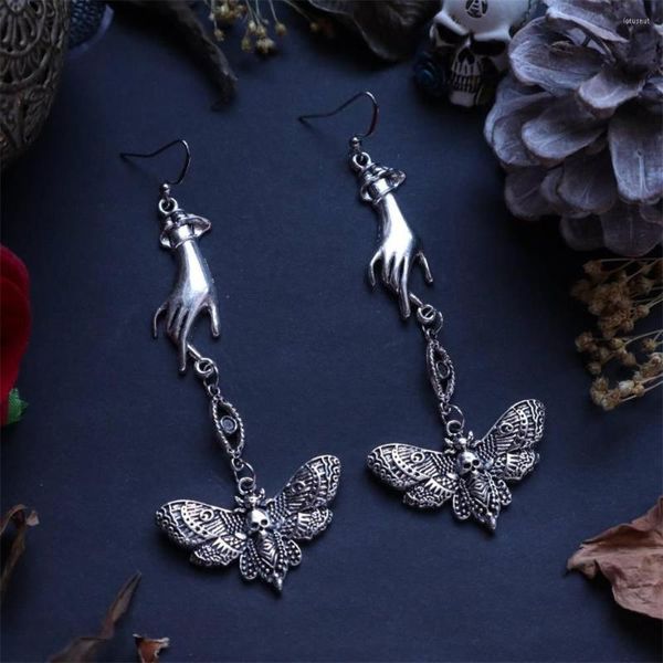 Baumelnde Ohrringe im Vintage-Stil, mittelalterlicher Gothic-Stil, Schmetterlings-Hand-Augen-Anhänger für Charm-Frau, Party-Schmuck, Verlobung, Hochzeitsgeschenk, Sie