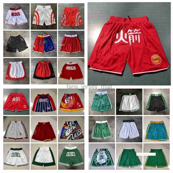 Team-Basketball-Shorts Just Don Retro Chinesische Version Tragen Sie eine Sporthose mit Tasche und Reißverschluss Jogginghose Hip Pop Weiß Rot Schwarz Blau Lila Kurz