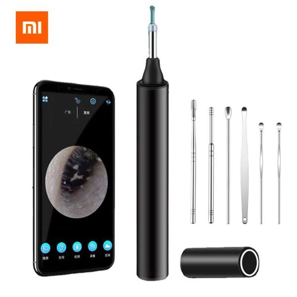 Aparadores xiaomi sem fio Intelligente visual stick picador de orelha de alta precisão Endoscópio mini câmera otoscópio Borescópio Aparadores de orelha