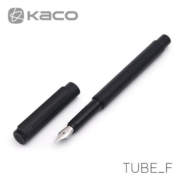 Acessórios YouPin Black Fountain Pen Set YouPin Kaco Tube Series Luxury 0,5mm F Canetas de tinta de aço Nib para presente de negócios simples de alta qualidade