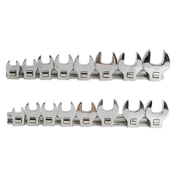 Moersleutel 8-teiliges Hahnenfußschlüssel-Set mit 3/8-Zoll-Antrieb, 1022 mm, metrisch, verchromt, metrischer oder imperialer Hahnenfuß-Schlüsselsatz, Multitool