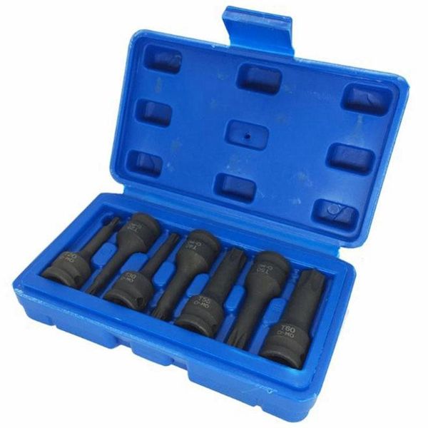 ContactDozen 7 PCs Impact Socket Bits 3/8 -Zoll -Treiber Metrik Sternstern Torx Hex Spline Ratchet -Schraubendreher -Bit -Sockel -Set -Tools