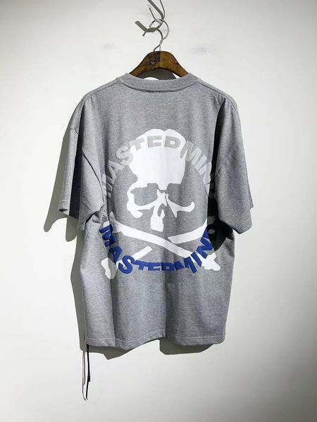 Moda marka tişörtleri ustası japonya erkek kafatası mektubu ofset katı baskı gevşek tişört tasarımcı pamuk üstleri erkekler hiphop sokak kıyafetleri