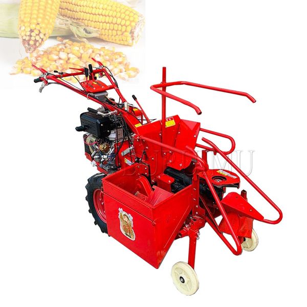 Lewiao Small Corn Harvester Одно рядовой автоматический ходьба сельскохозяйственное многофункциональное многофункциональное уборка трактора