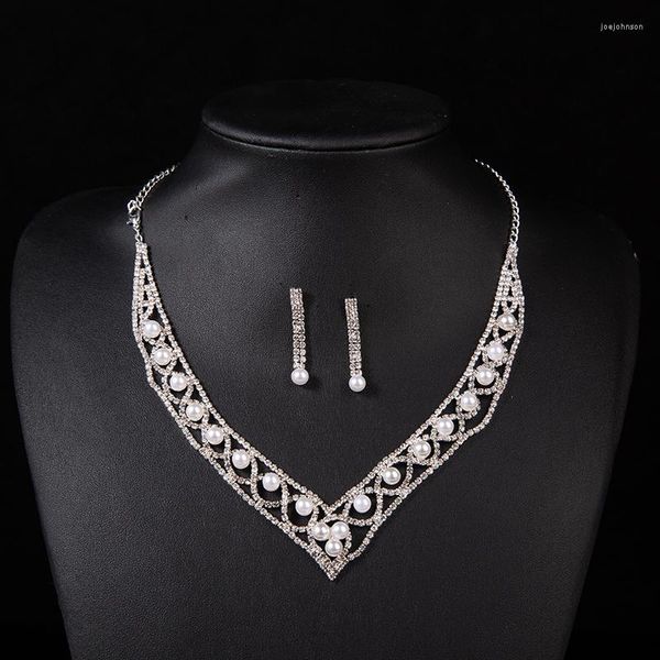 Серьги ожерелья устанавливают роскошную моду 2023 ожерелья ожерелья тиара хрустальный жемчужный жемчуг Свадебная невеста.
