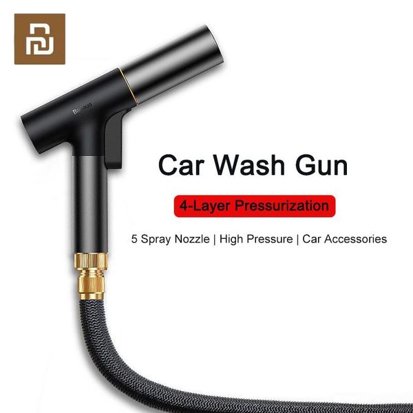 Lavadora youpin baseus gf5 pistola de lavagem de carro alta pressão lavadora spray bico sprinkler ferramentas limpeza jardim casa acessórios lavagem carro