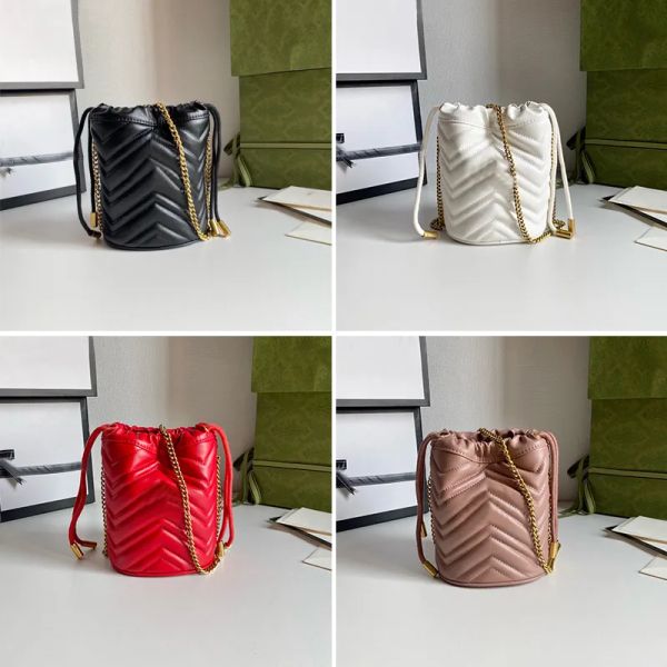 Designer Mini Bucket Bag Damen Umhängetaschen Handtasche Mode Lederhandtaschen Abnehmbarer Schultergurt Weibliche Handtasche Großhandel 4 Farben