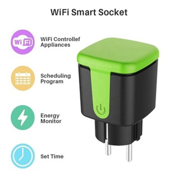 Stecker Tuya Fernbedienungsleuchten WiFi Smart Plug Outdoor Waterfof Sockel EU13A Intelligentes Leben Elektrik Energieüberwachung
