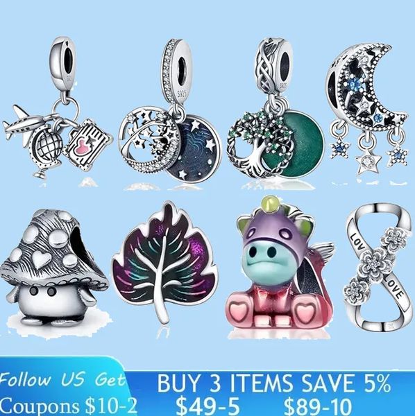 925 Sterling Silver Charms para Pandora Jewelry Beads Personagem Animal Pet Styling Beads