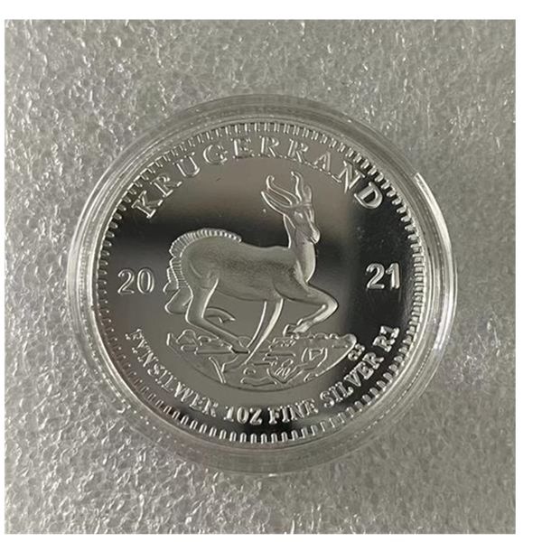 5pcs África do Sul 1 oz Silver Krugerrand Coin Africa Animal Réplica Coins Commemorative.cx