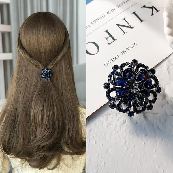 Clipes de cabelo clipe para mulheres retrô de moda preta Cristal bow hairpin luxuoso geométrico charme pinos acessórios de jóias por atacado
