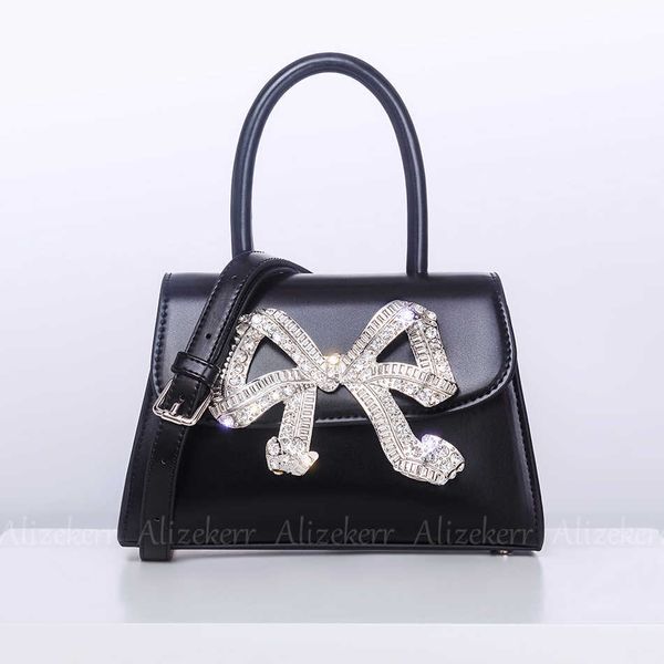 TOTES Moda Rhinestone Big Bow Çantaları Kadınlar İçin Tasarımcı Lüks Şık Butik Pırıltılı Kristal Crossbody Çantalar Siyah Çantalar 230509