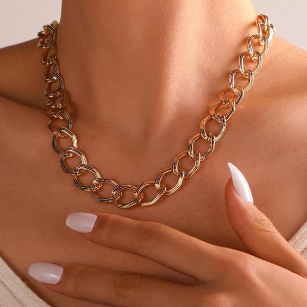 Cadeias Sexo Lady Colar Chain Colar Women 2023 Moda Gold Color Metal for Jewelry Party Gift