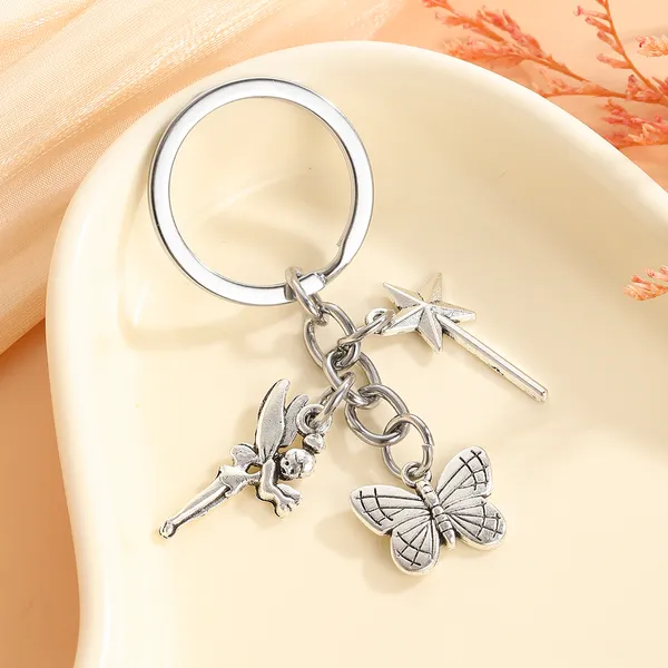 Chaves -Butterfly Angel Magic Wand Pingents Diy Men Jewelry Car Chain Chain Ring Holder Souvenir para Presente