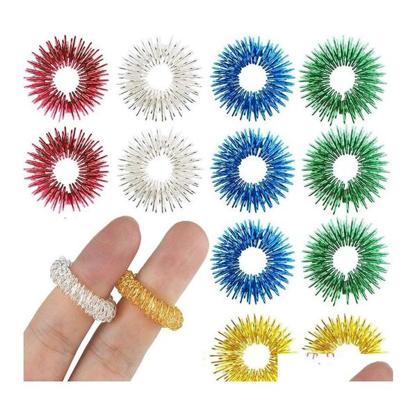 Dekompressionsspielzeug Spiky Sensory Ring Zappeln für Finger Mas Hand Akupressur Masr Relief Circation Ringe 0225 Drop Lieferung Spielzeug Geschenk Dhloc