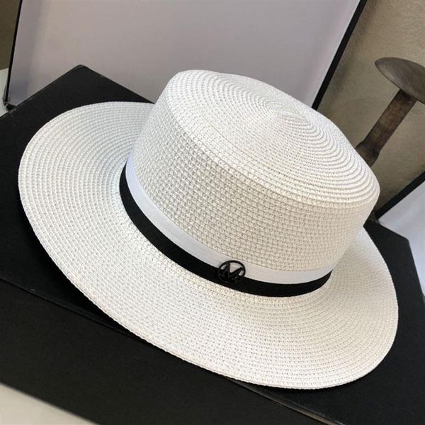 21SS Stripes Grass Braid Sun Hats Fshion Holiday Beach Hat Womens Wide Brim Hats Hochwertiger Sun Hat Tide Fisherman Flat Hats260A