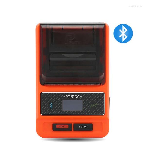 Stampante per etichette portatile termica Bluetooth USB NFC cavo prezzo gioielli codice a barre codice QR adesivo macchina PT-51DC