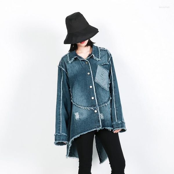 Damenjacken Herbst Winter Frauen Denim Jacke 2023 Harajuku Freund Wind Jean Lose Langarm Weibliche Mäntel Große Größe TA758 S