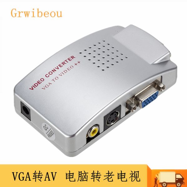 VGA-zu-AV-Videokonverter Computer-zu-TV-Konverter S-Terminal-Konvertierungskabeladapter VGA-zu-AV-Konvertierung