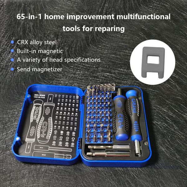 Schroevendraaier 65 in1 Set di cacciaviti di precisione in acciaio al cromo vanadio per telefoni cellulari, smontaggio e riparazione di computer, strumento multifunzione per la casa