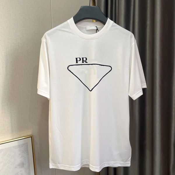 Carta de design de marca clássica Carta de camiseta masculina e feminina PR Tiger Pure Cotton Premium preto branco