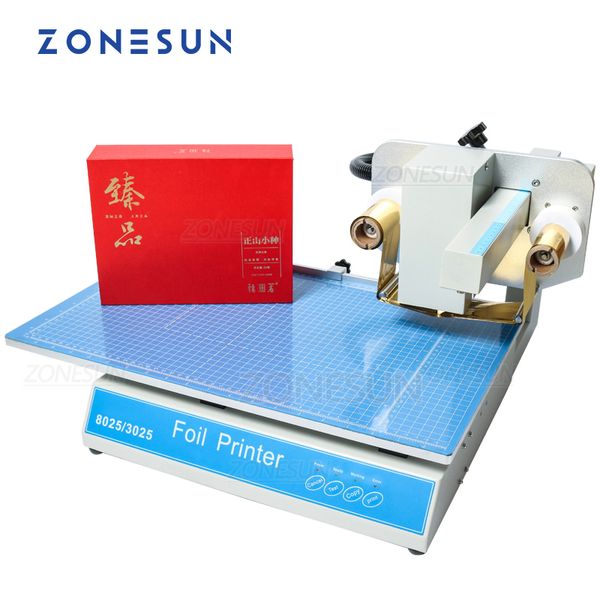 Zonesun 8025 Máquina de carimbio quente Pressão digital Simulador Folha de folha de folha Impressora de papel alumínio quente Couro de plástico