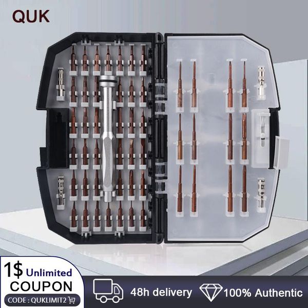 Schroevendraaier QUK 55 в 1 набор отверток прецизионные биты S2 с адаптером отвертка бытовой ремонт разборка мелкий ручной инструмент для электроники